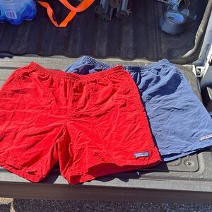 Patagonia Men's Athletic Shorts in Red and Navy
